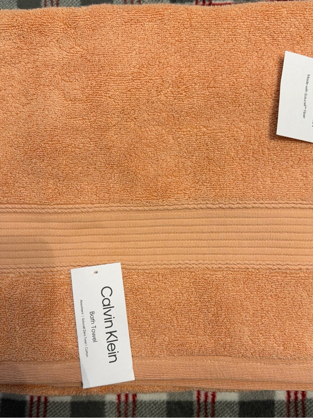 Calvin Klein Soft Peach Cotton Bath Towel